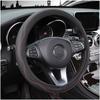 Breathable Fiber Leather Embossed Car Steering Wheel Cover For Universal Diameter 38cm For Auto Interior Accessories