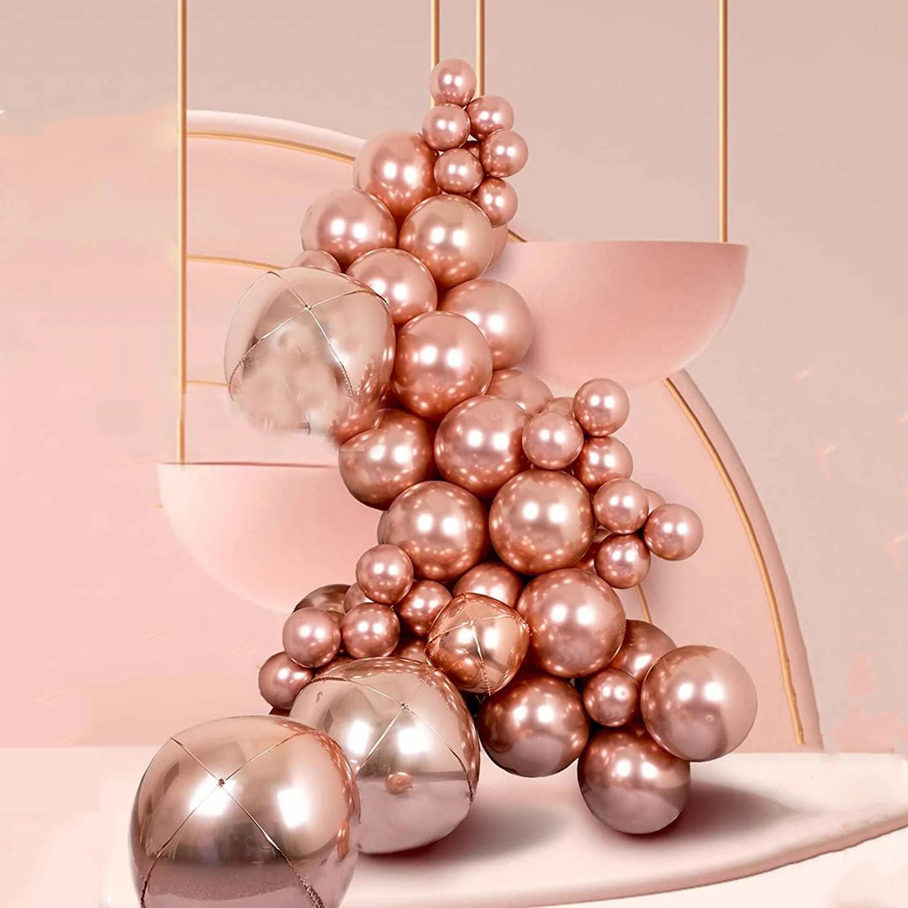 

69 шт. 4D металлический шар розового золота, свадебные воздушные шары, украшение для детского душа, Рождественский декор, набор металлических воздушных шаров для дня рождения