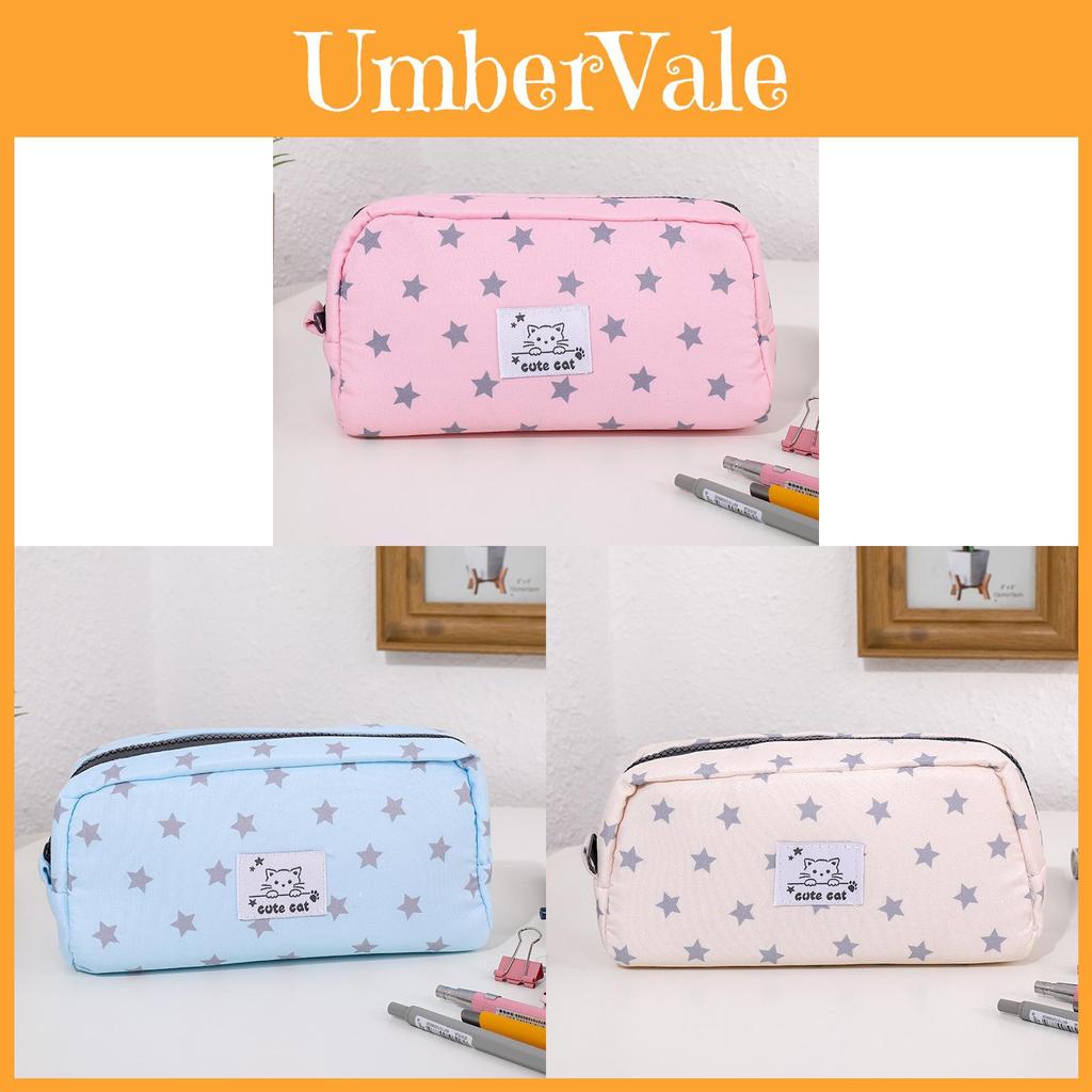 Style Star Cat Pencil Case With Large Capacity For Students And Office Use