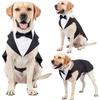 Black/Stripes Dog Wedding Costume Two Pieces Large Dog Costume Set Dog Tuxedo Costume Cosplay Use