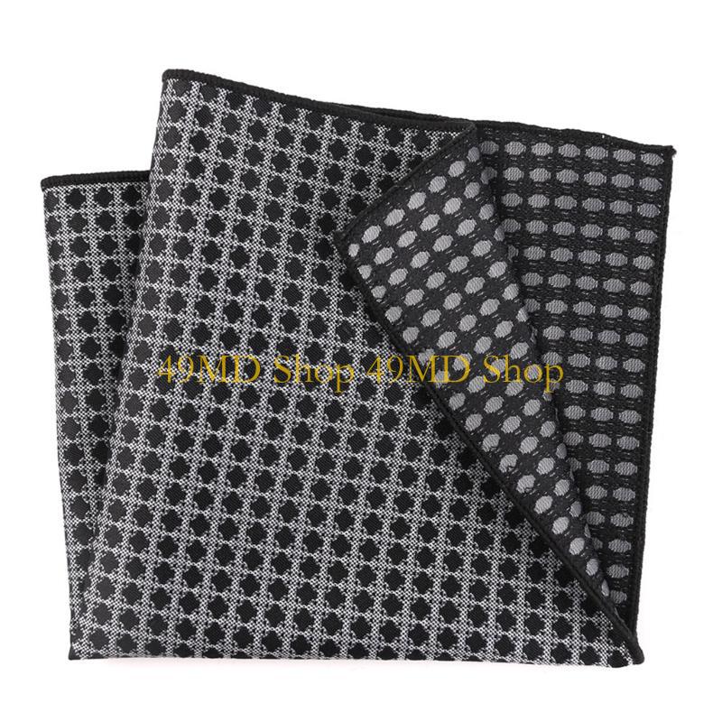 49MD 25.5x25.5cm Dark Pattern Handkerchief for Groom Wedding Business Handkerchief