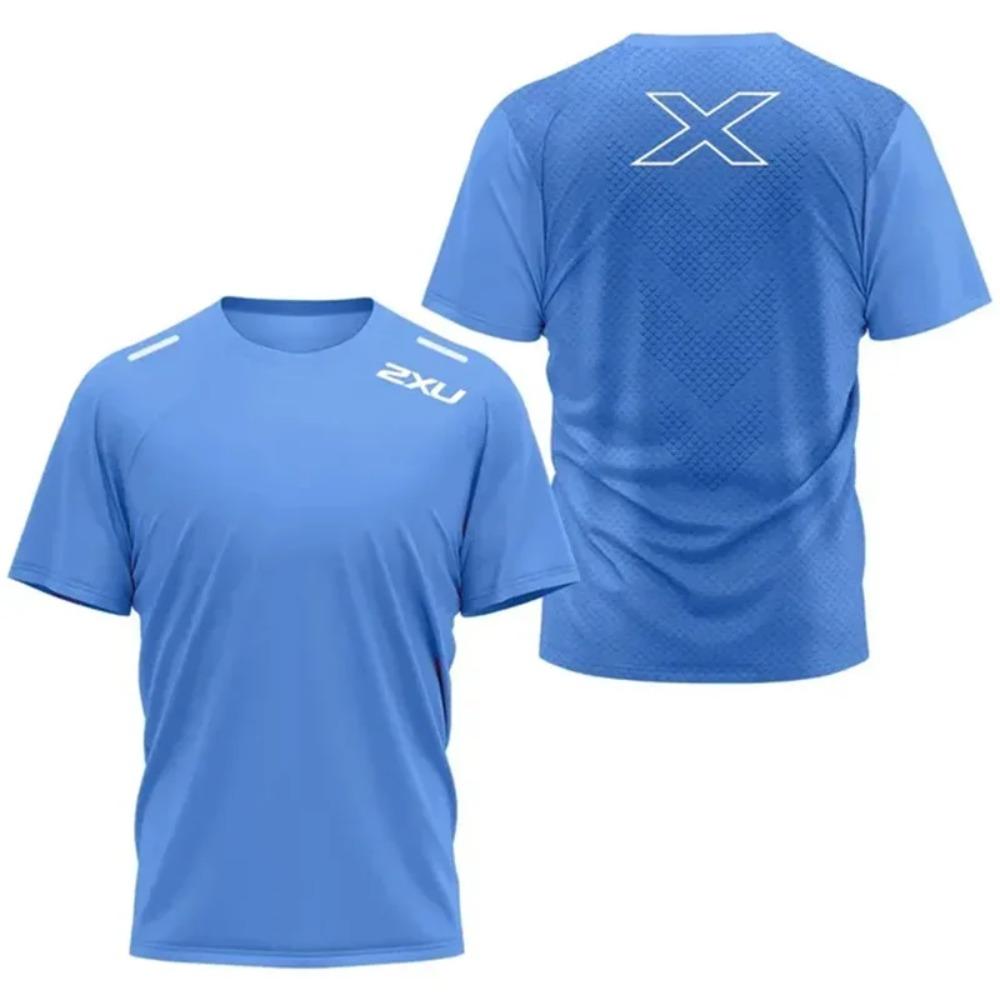 Men's Sports Quick Drying T-shirt 2XU Outdoor Fitness Training Wear Men's Tennis Breathable Short Sleeve Running Light Loose Top
