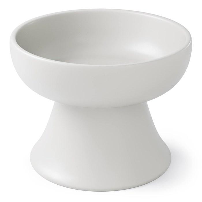 [Nyagomi] Cat Food Bowl – Mino-yaki Ceramic – White, Large