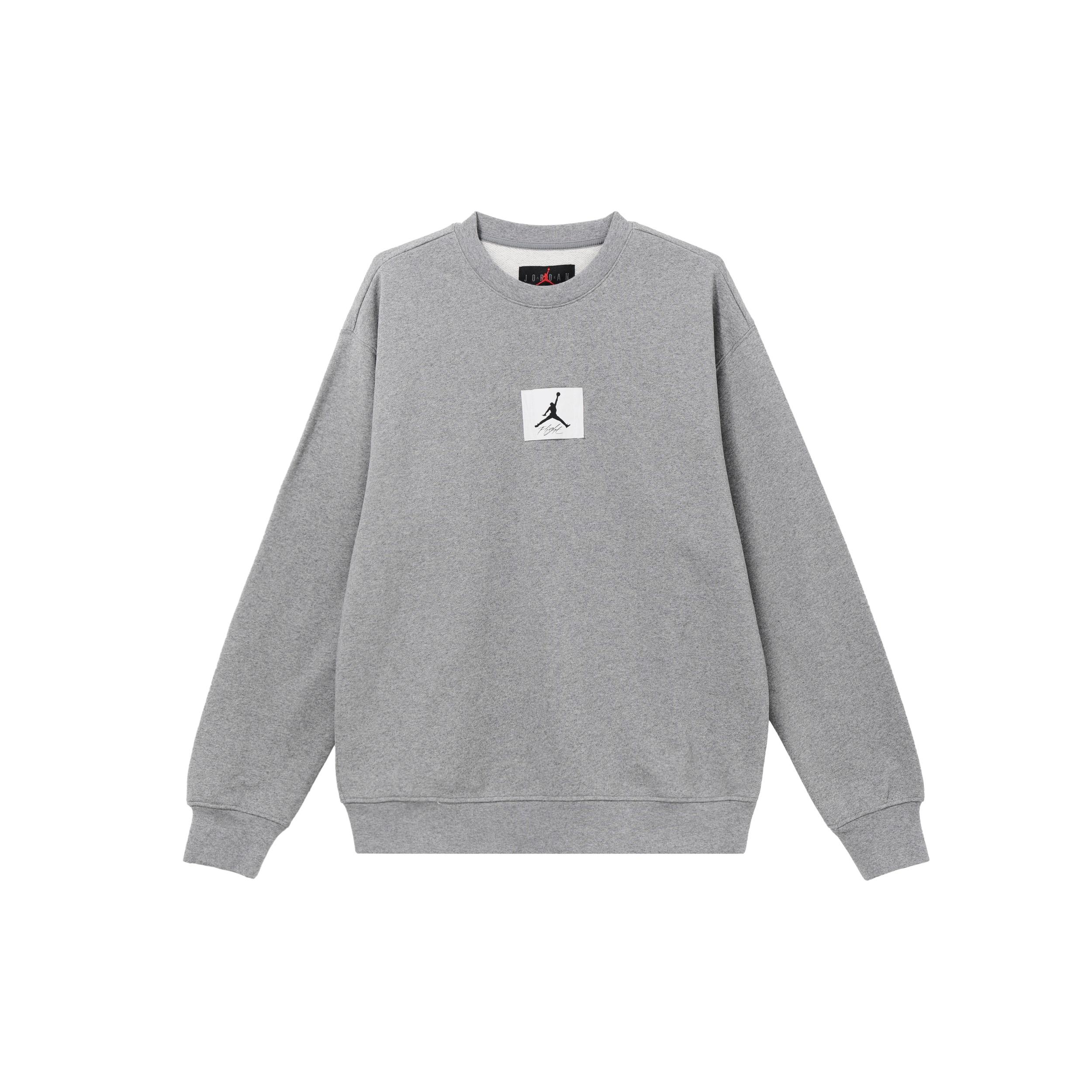 Air Jordan Essentials Logo Sweatshirt  Grey White  Men s FB6935-091 S