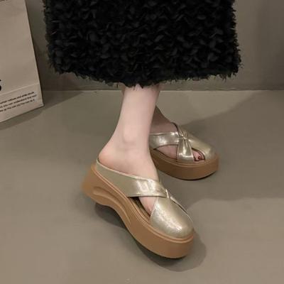 High-heel Hollowed-out Front-top Half-heeled Shoes for Women, New Style, One-piece Shoes