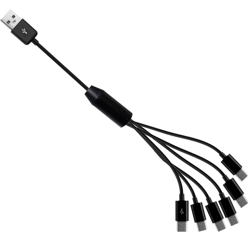 USB2.0 Type A Male to 6 Type-C UsbC Male Y Splitter Data Sync and Charging Connector Adapter Cable 0.5m/1.5m