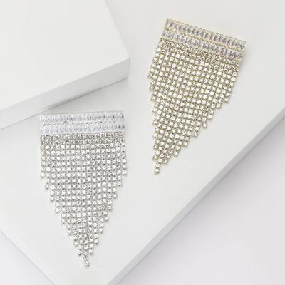 Stylish Full Diamond Grab Chain Fringed Brooch Simple Temperament Women'S Clothing Corsage Jewelry Pin