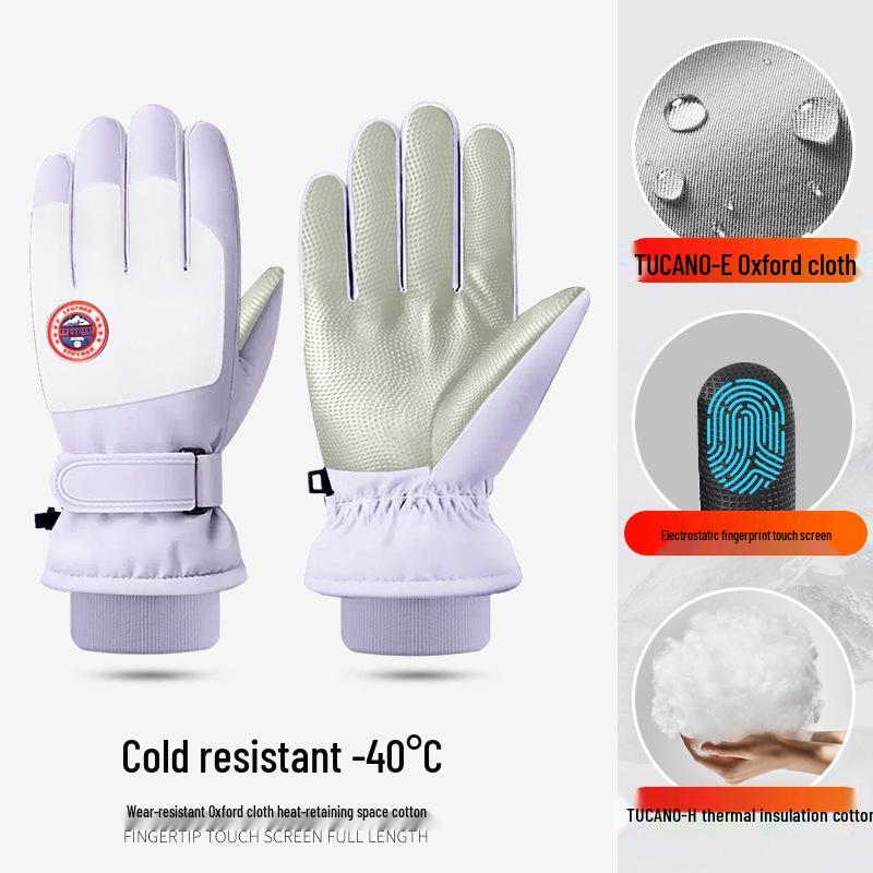 Unisex Ski Gloves: Winter Cycling, Non-Slip, Fleece-Lined, Warm, Touchscreen-Friendly, Windproof, Cold-Resistant