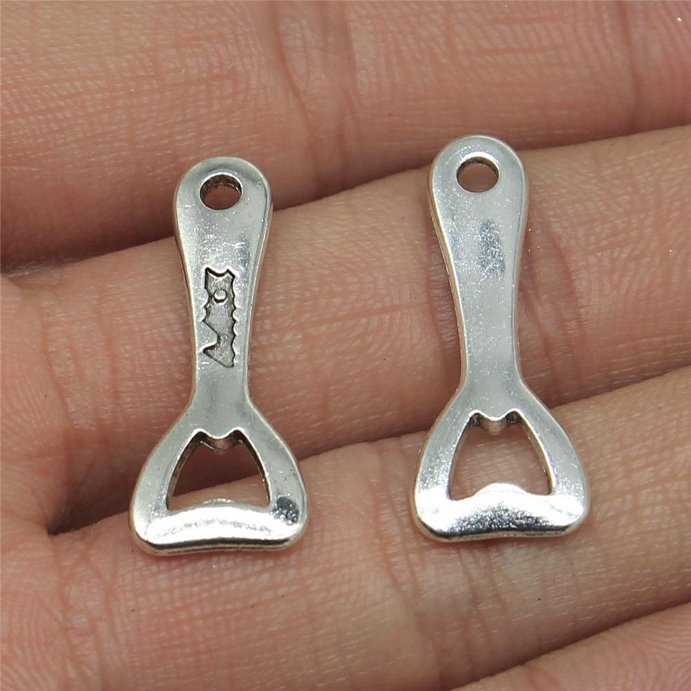 20pcs DIY Crafts Making Findings Handmade Tibetan Jewelry Beer Wine Corkscrew Bottle Opener Charms For Jewelry Making