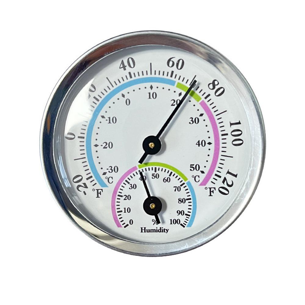Round Pointer Type Temperature Meter No Battery Required Analog Hygrometer  Home Supply