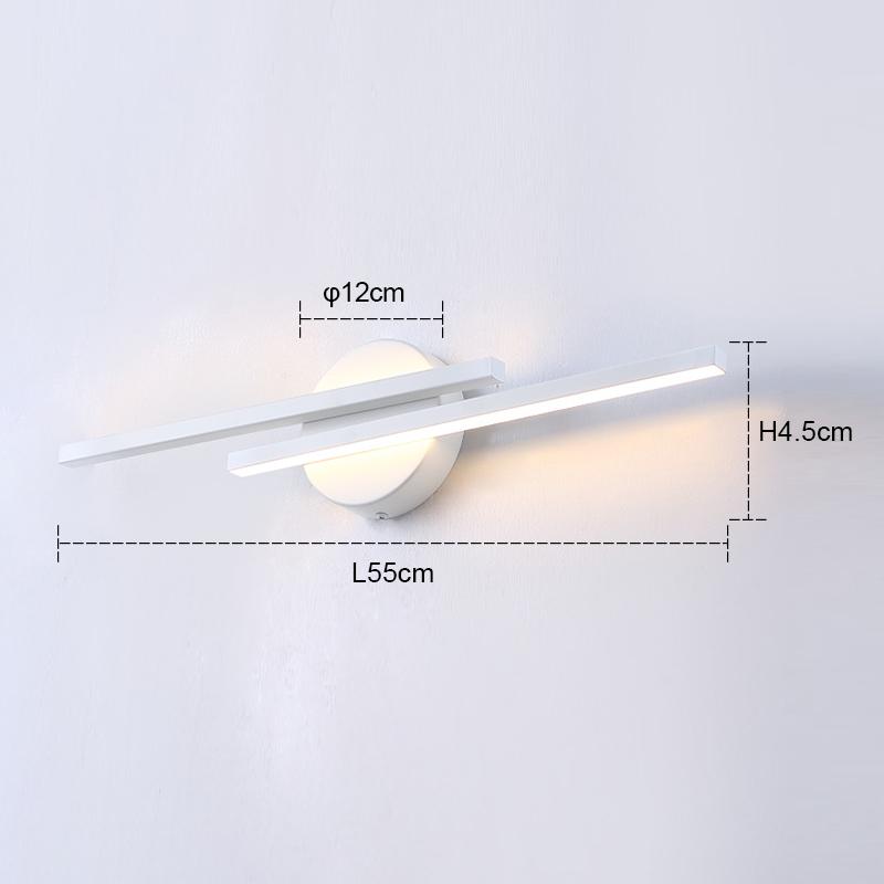 

Подсветка зеркала спереди, светодиодная подсветка для ванной комнаты, настенный светильник, зеркальный шкаф, подсветка для макияжа, водонепроницаемый противотуманный светильник с двумя стойками 3-color light белый