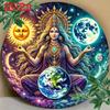 Vintage Gaia Mother Earth Sun Moon Metal Tin Sign Wall Decor For Home Bar Cafe