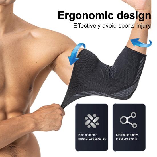 1Pc Elbow Brace Ergonomic Design Compression Shock Absorption High Stretchy Knitting Elbow Protection Not Tight Elastic Gym Sport Arm Sleeve