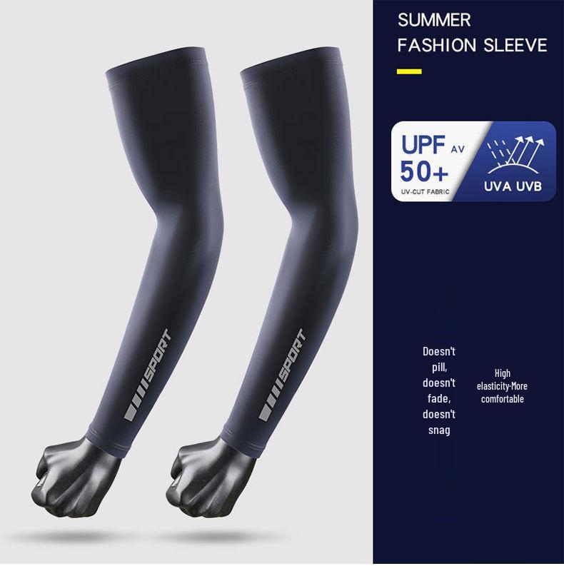Maniche da Braccio in Ghiaccio di Seta Anti-UV Premium per Uomo - Ultra-sottili, Fresche, Traspiranti Protezione Solare per Ciclismo e Attività all'Aperto.