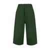 Women's Square Pocket Elastic Waist Cropped Pants Casual Cotton And Linen Pants