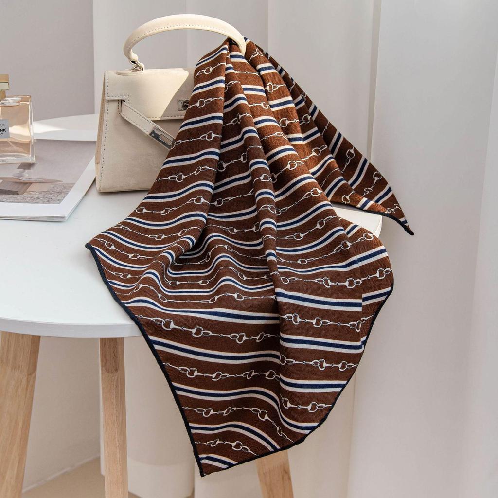 Luxury Wool Silk Jungle Animal Two-Color Scarf for Women - Retro Design Shawl