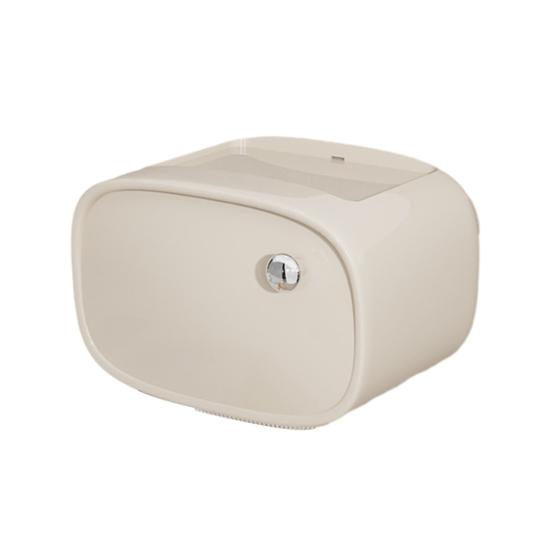 

Tissue Box Top Storage Waterproof Tissue Holder No Wall Damage Easy Stick Creamy Style Universal Paper Towels for Bathroom срібний