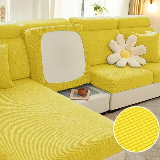 Jacquard Sofa Seat Cover Plain Stretch Couch Cushion Case Folar Fleece Solid Sofa Covers Living Room Sofa Furniture Protector
