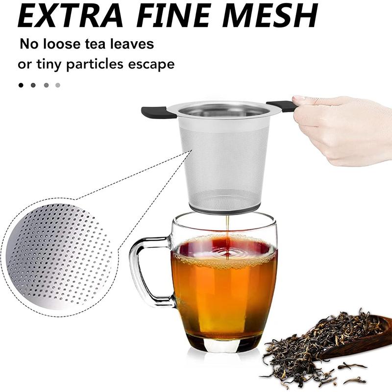 Tea Infuser Basket Stainless Steel Tea Strainer Tea Filter With Small Strainer And Lid Tea Diffuser For Loose JT340