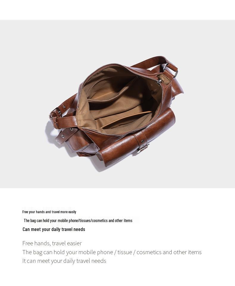 Autumn/Winter 2024 Retro Biker Pocket Bag: High-Capacity, Chic Crossbody for Fashionable Commuters