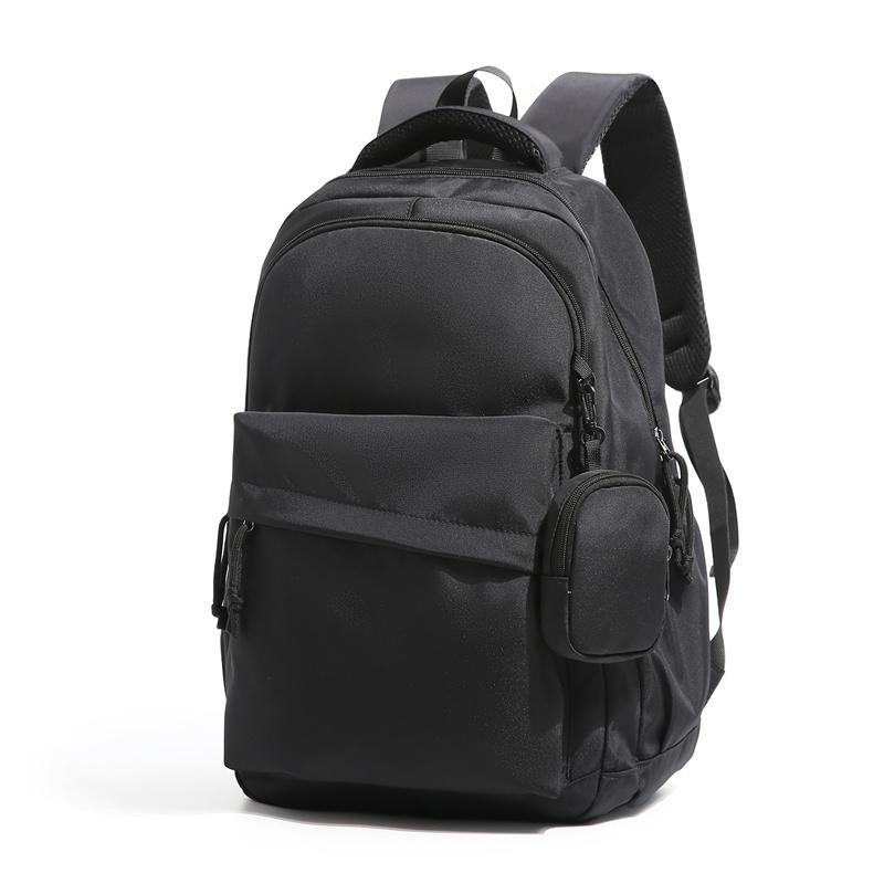 Multi-compartment Backpack Letter Print Backpack Student Schoolbag чёрный