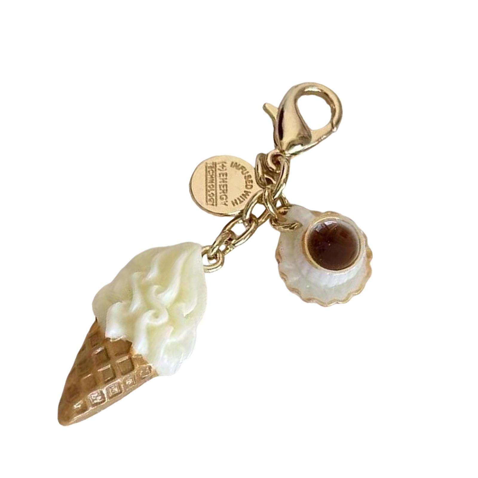 

Стильный оригинальный брелок с пряжкой для мороженого, уникальные креативные дизайны, прочные сплавные смолы для украшения рюкзака белый