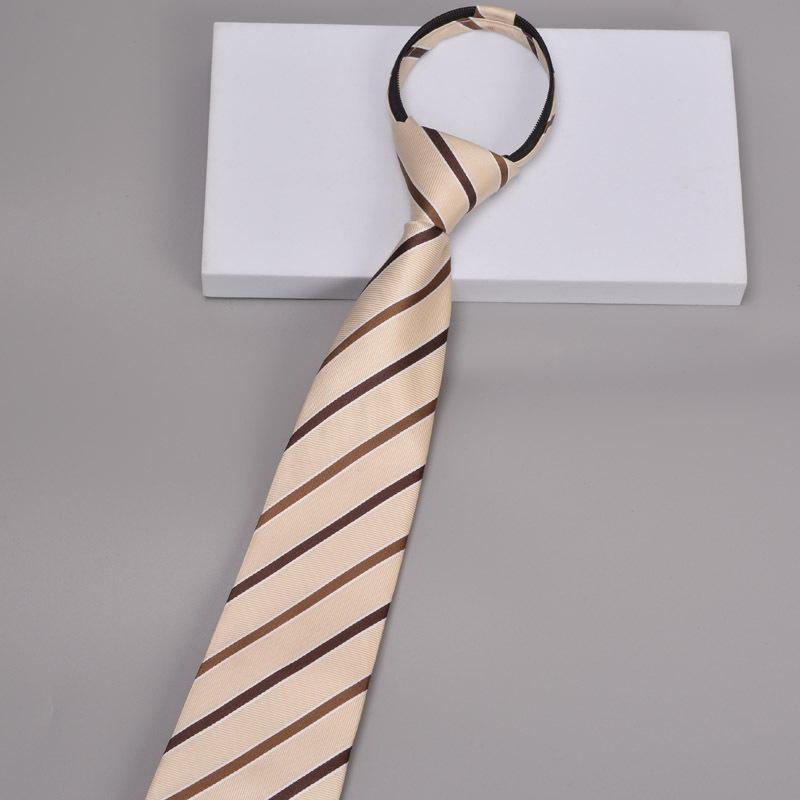 Krawatte Herren Reißverschluss Knotenfrei Klassisch Blau Schwarz Burgunder Einfarbig Gestreift Anzug Kleid Kragen