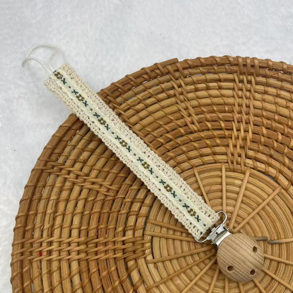 

Guard Design Dummy Nipple Holder Cute Flower Print Teether Pendant Baby Pacifier Chain Baby Use D