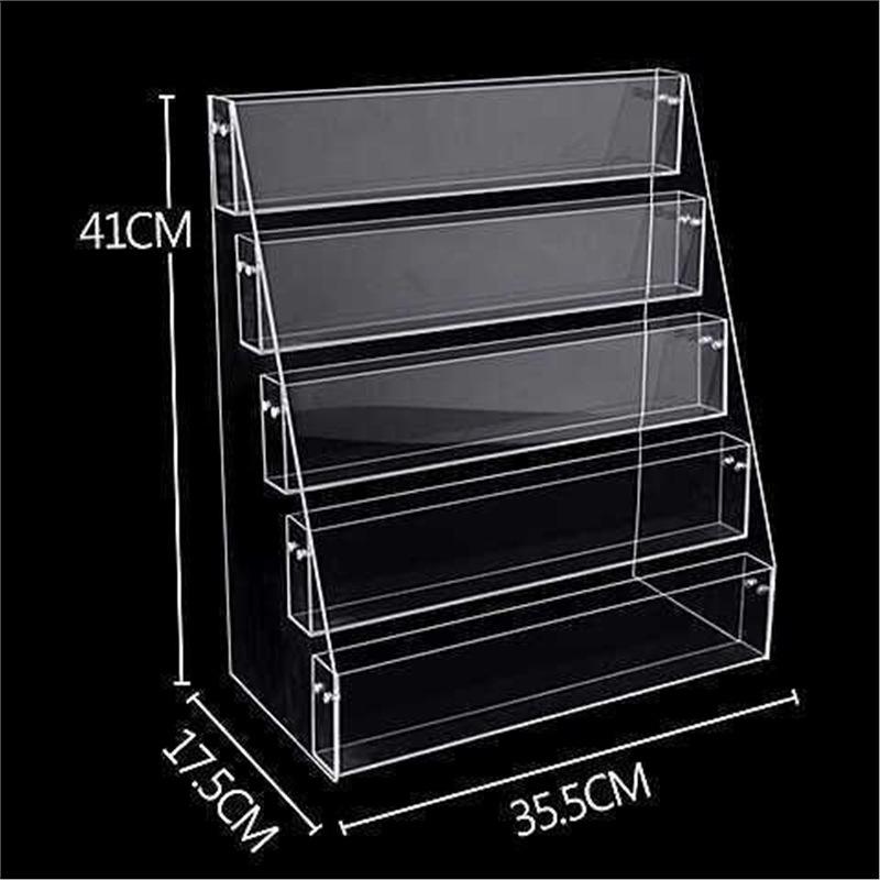 Multifunctional Acrylic Display: Booklet Rack, Pen Holder, Notebook & Magazine Organizer, Greeting Card Stand.