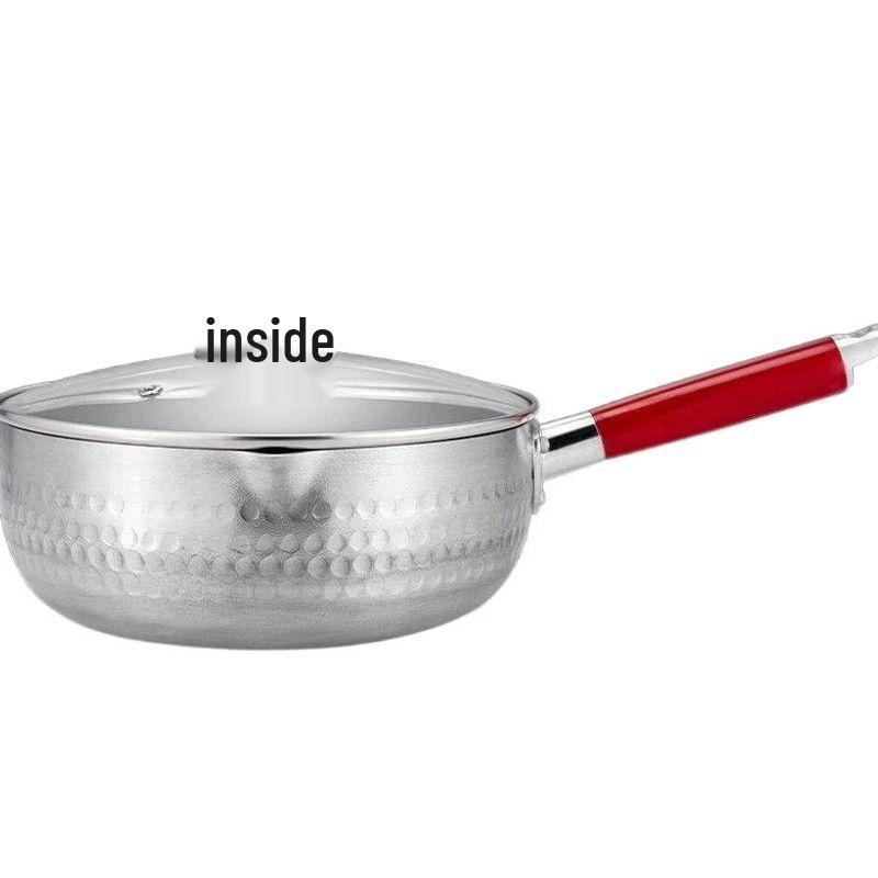 Japanese Aluminum Non-stick Yukihira Nabe Pot for Cooking Noodles, Soup, Rice, Mala Tang, and Sugar Painting - Small Size, In Stock