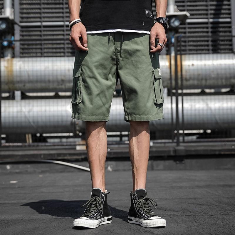 Men's Summer Loose Casual Camouflage Work Shorts, Large-sized Multi-pocket Mid-length Pants Without A Belt