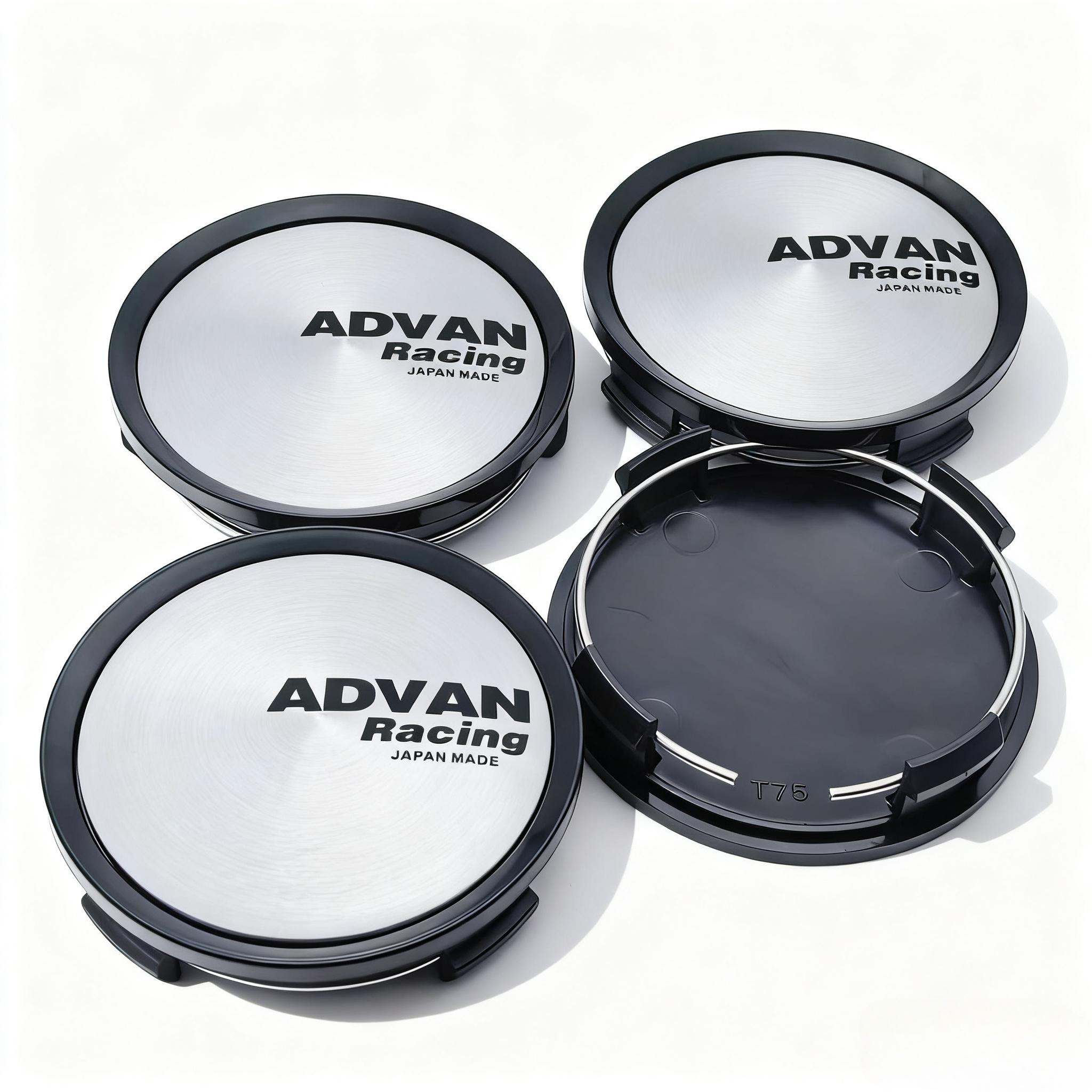 

4pcs JDM ADVAN Racing Logo Emblem Badge Car Wheel Center Caps 74MM 69MM Wheels Hub Cap Rim Hubcaps Cover Replace Car Accessories Advan Badge&4pcs T75 Wheel Cap