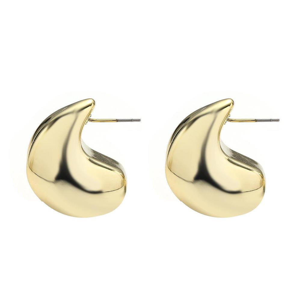 Elegant Gold Personality Stud Earrings - Exaggerated, Unique, and Stylish Accessories for Women
