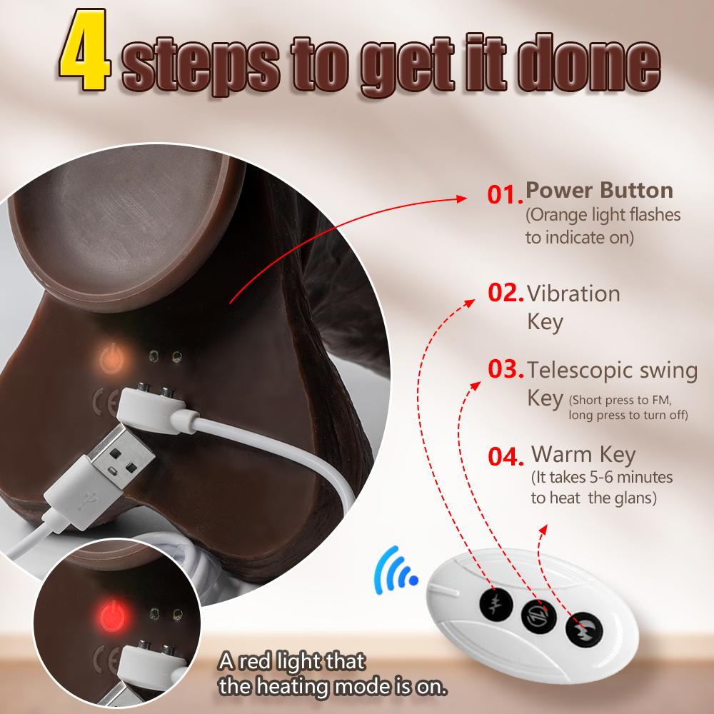 11,4-calowy superdługi realistyczny dildo elektryczny gruby symulator fallusa teleskopowy kołyszący wibracyjny podgrzewany dildo damski masturbator dorosły seks dildo