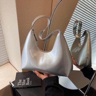 Women's PU Shoulder Underarm Bag Solid Color Hobo Bag