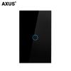AXUS Touch Switch Wall Light Switch Luxury Crystal Tempered Glass EU US Standard Panel AC110-250V  1/2/3 Gang LED Button