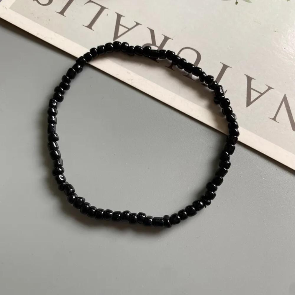 1PCS Women's Anklet: Colourful Fashion Girl Tiny Seed Bead Foot Bracelet In Yellow, Pink and Blue – Summer Bohemian Anklet Gift Jewellery