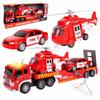 [PACZB] Motorized Fire Truck + Helicopter Car LED Sound Z2365