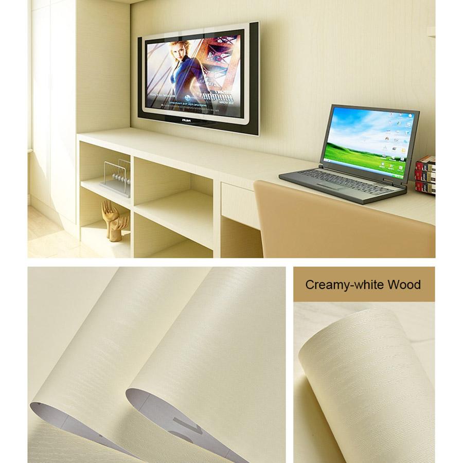 YUNPOINT Wood Grain Self-Adhesive PVC Wallpaper Tabletop Renovation Stickers Bedroom Wardrobe Cabinet Waterproof Decorative Film