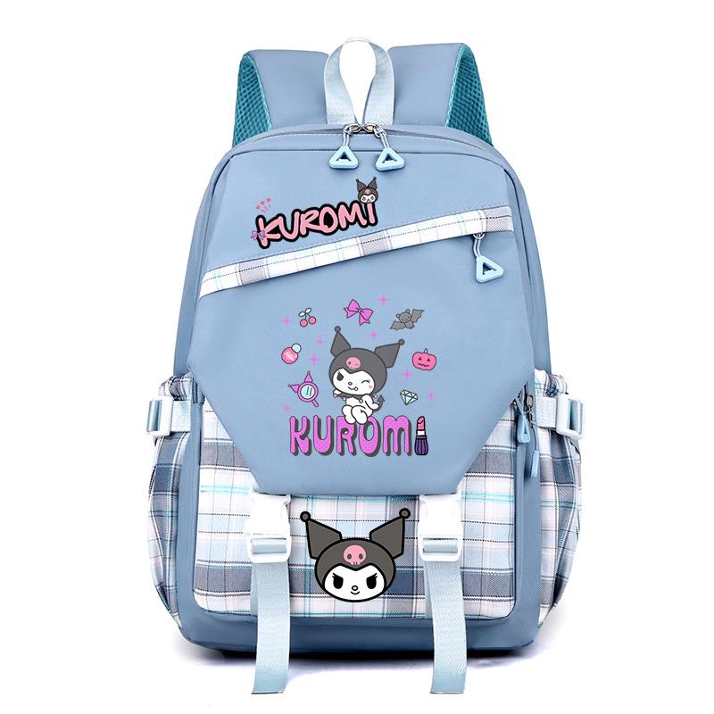 Cool Lomi Kuromi Backpack Student Schoolbag Anime Cartoon Print Junior High School High School Large Capacity Schoolbag
