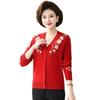 Temperament Mother Cardigan Top Old Lady Clothes Mother Winter Clothes New Bottoming Shirt Women Middle-aged and Elderly Knitted Sweater