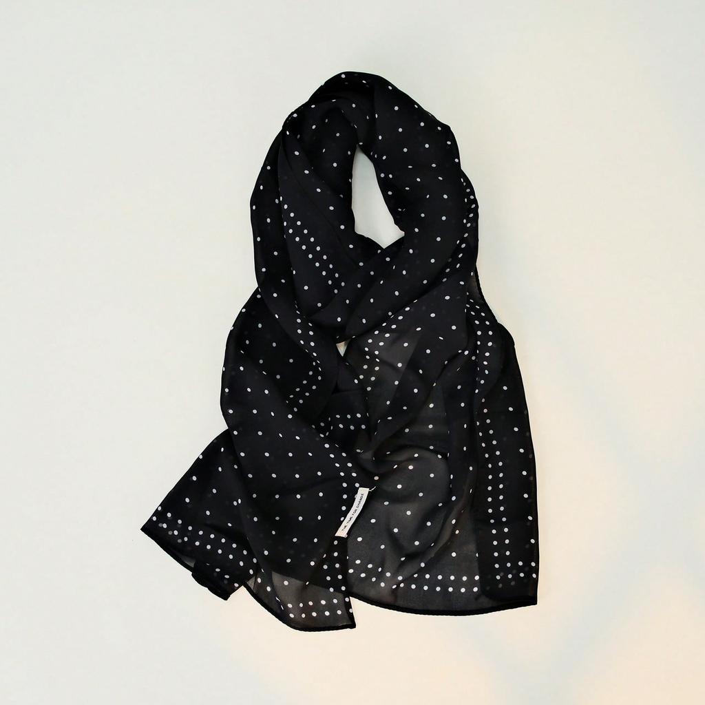 New Korean Silk Scarf Women's Light French Polka Dot Scarf Sunscreen Headscarf Belt Decorative Scarf