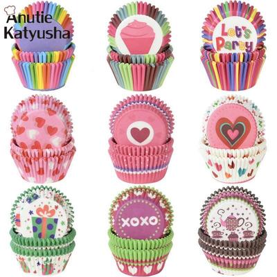 100 Stücke Muffin Cupcake Pappbecher Cupcake Liner Backen Muffin Box Tasse Fall Party Tablett Kuchen Dekorieren Werkzeuge Geburtstag Party decor