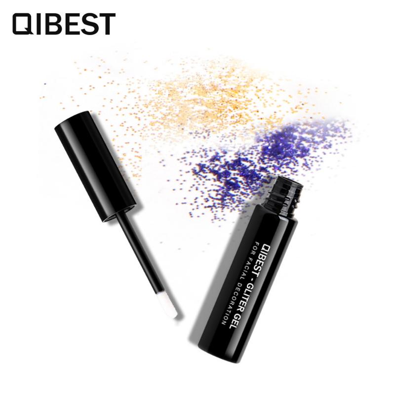 QIBEST Color Cosmetics High Glitter Gold Cibule Powder Lepidlo Přírodní oční stíny Nail Gold Cibule Lepidlo Rychleschnoucí