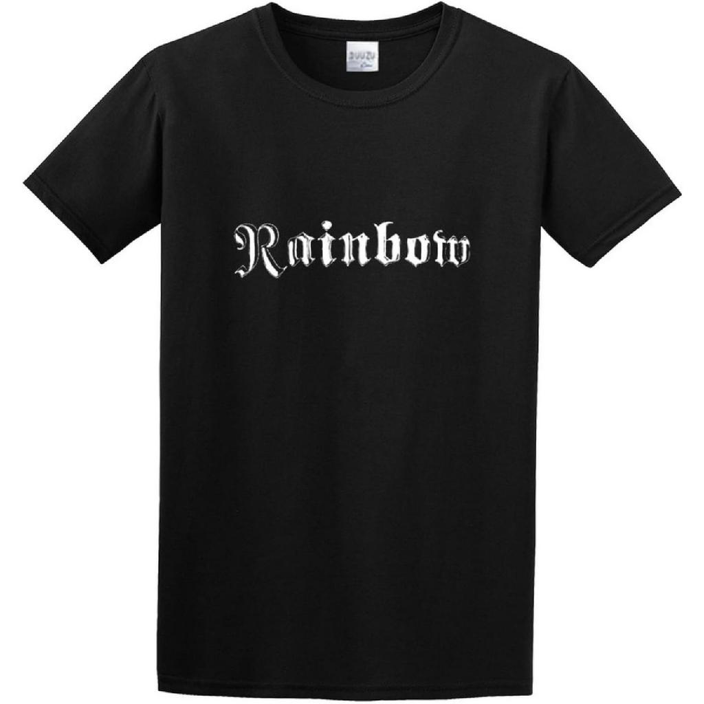 Ouybia Rainbow Long Live Rock N Roll Ritchie Blackmore Unisex 100% Cotton Short-Sleeve T-Shirts Black