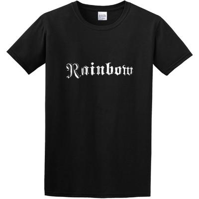 Ouybia Rainbow Long Live Rock N Roll Ritchie Blackmore Unisex 100% Cotton Short-Sleeve T-Shirts Black