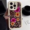 Flower Leopard Print Silicone Phone Case For iPhone 11 12 13 14 15 16 Pro Max 16E XS X XR 7 8 Plus SE 2020 Shockproof Soft Cover