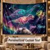 Dinosaur (658) Theme Personalized Tapestry Custom Name Text Wall Hanging Tapestry Home Background Decoration