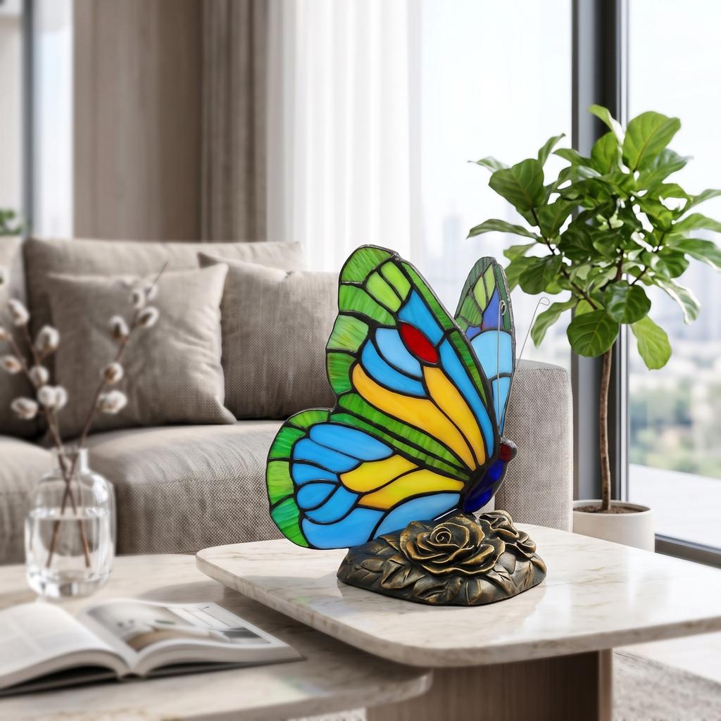 Resin Butterfly Night Light, Decorative Desk Lamp for Bedroom, Nursery, Living Room