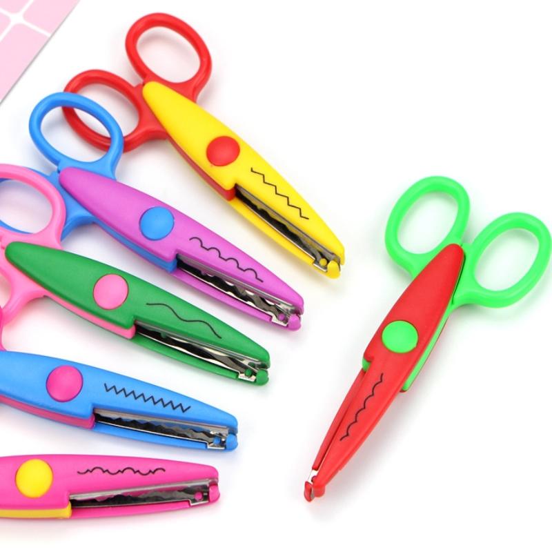 Minimalistic Lace Scissors Wavy Pattern Small Round Head Children Special Student Art Tool Stationery Scissor For Scrapbooking